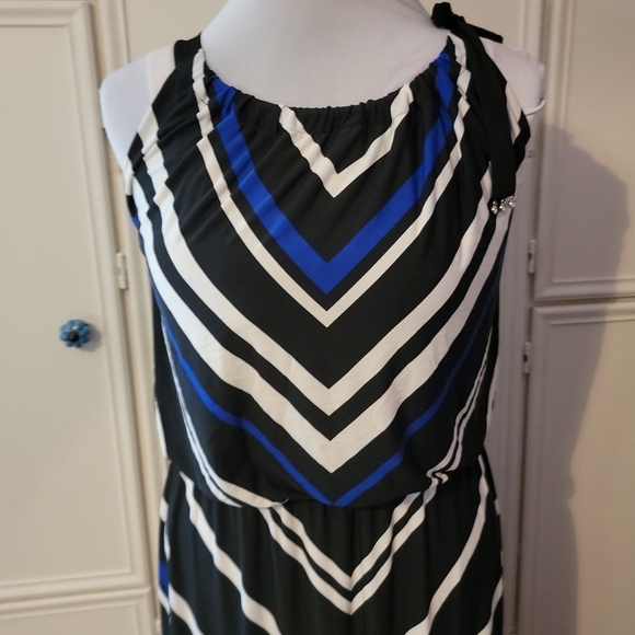 Alfani Black, Blue, White Chevron Maxi Dress - Picture 2 of 6